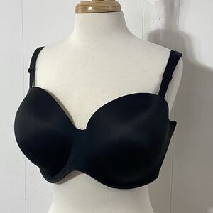 Cacique Bra Smooth Boost 42DDD Strapless Multiway Lined Lane Bryant Black